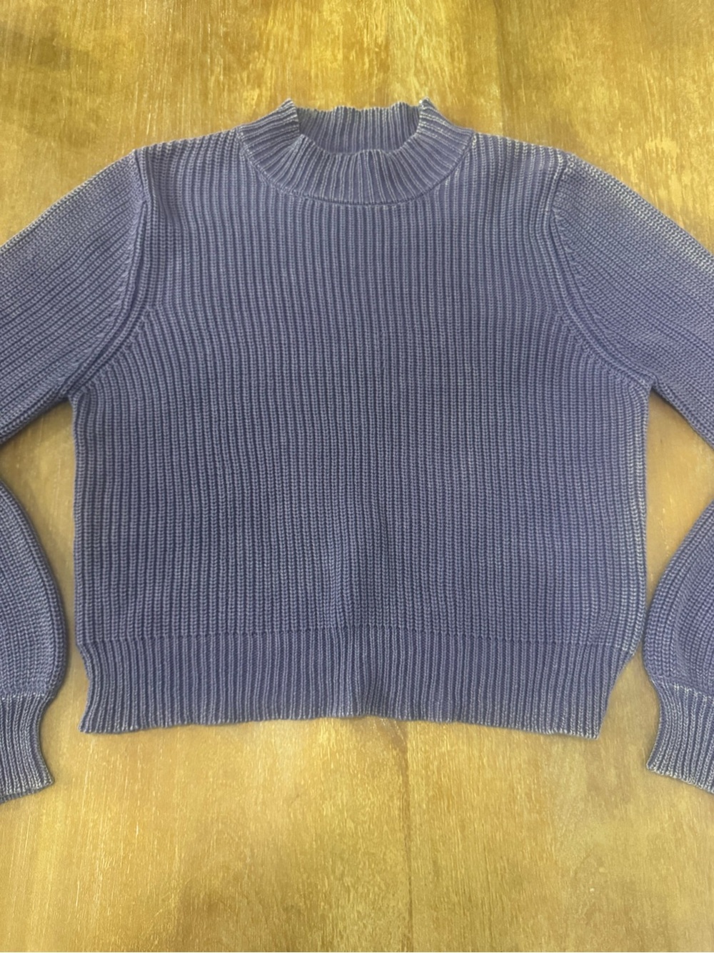 Vintage Havana Purple Ribbed Mock Neck Sweater